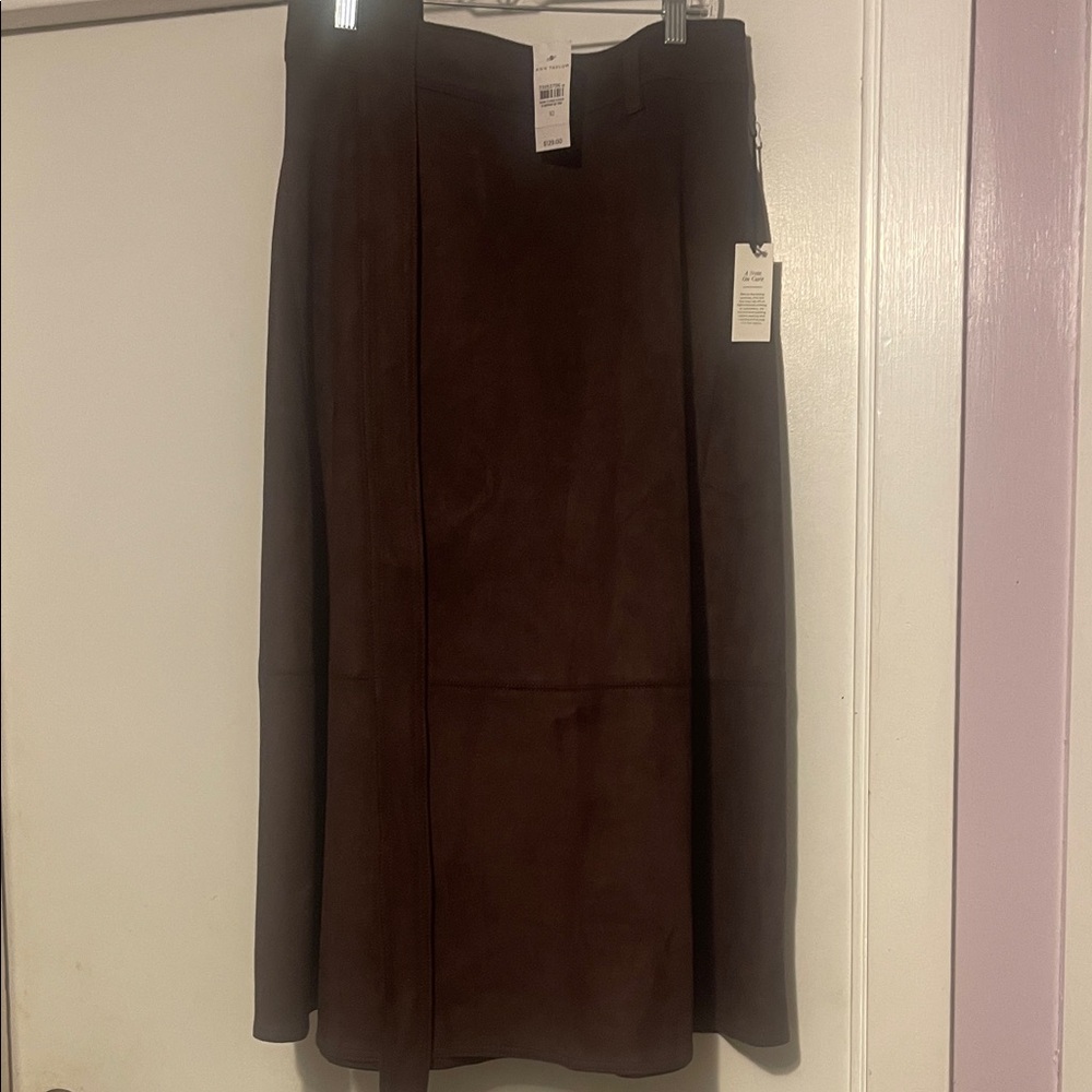 Ann Taylor Dark Brown A-Line Skirt